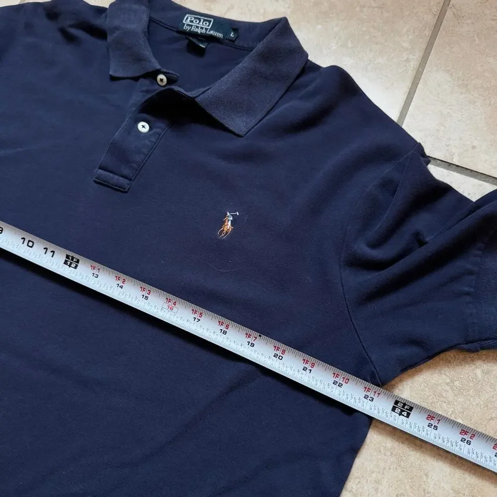 Polo by Ralph Lauren Navy Short Sleeve Polo Shirt - Size L
